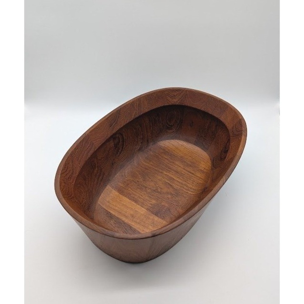Vintage Jens Quistgaard IHQ Dansk Designs Denmark Staved Teak Oval Bowl 14" MCM‎